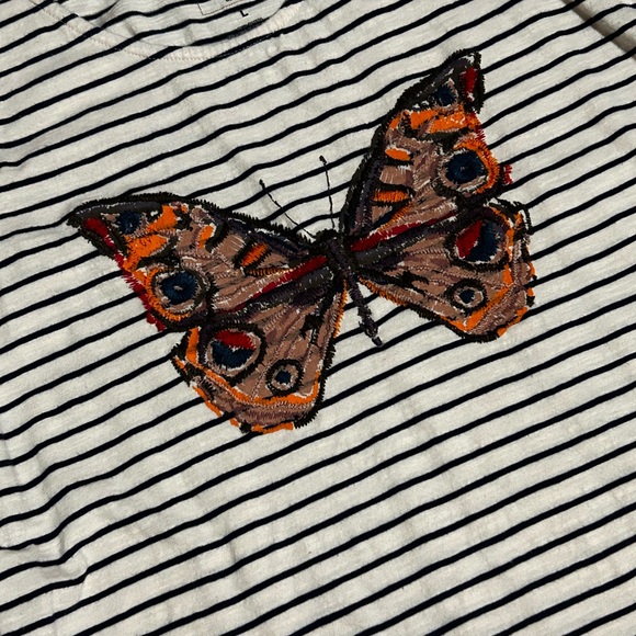 Sonoma Butterfly Graphic Tank Top – Black & White Striped Size L - Picture 4 of 4